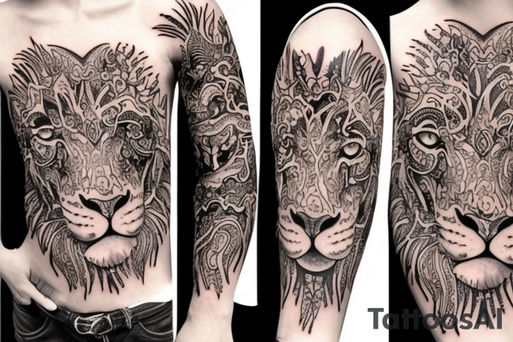 Lion, half sleeve tattoo idea