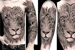 Lion, half sleeve tattoo idea