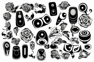 Speaker with vibrating sound tattoo idea