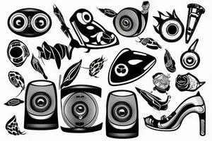 Speaker with vibrating sound tattoo idea