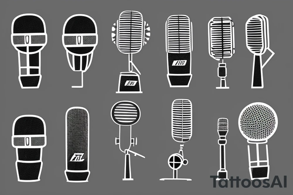 Vintage microphone tattoo idea