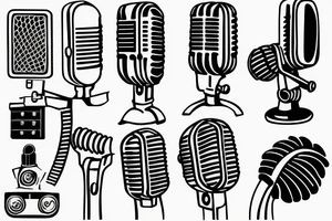 Vintage microphone tattoo idea