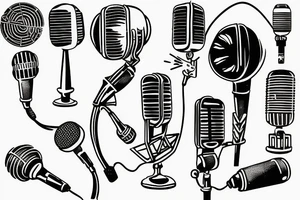 Vintage microphone tattoo idea