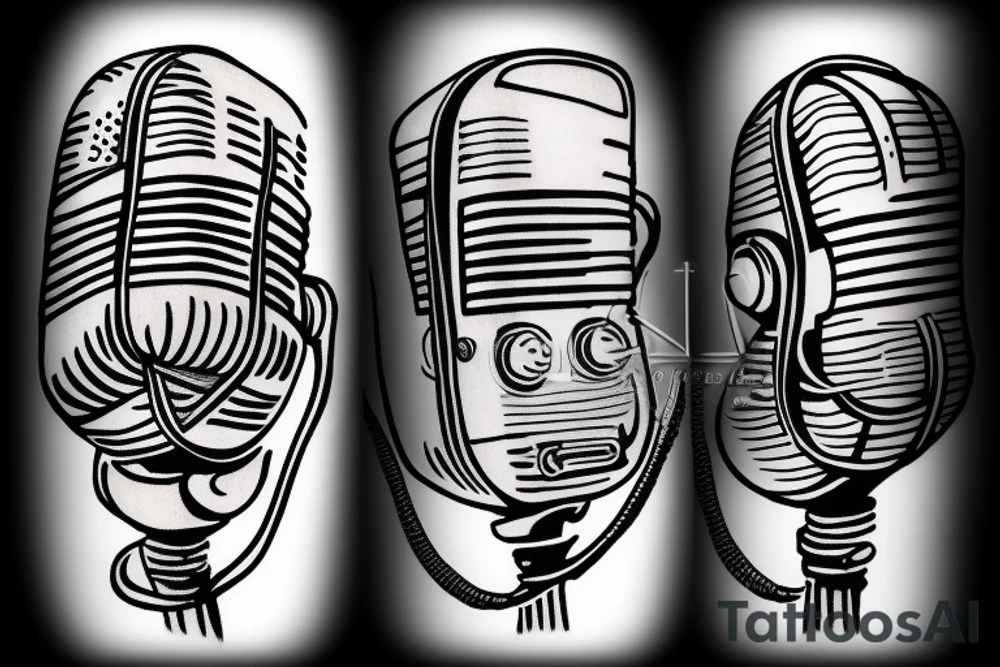 Vintage microphone tattoo idea