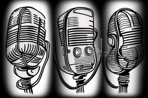 Vintage microphone tattoo idea