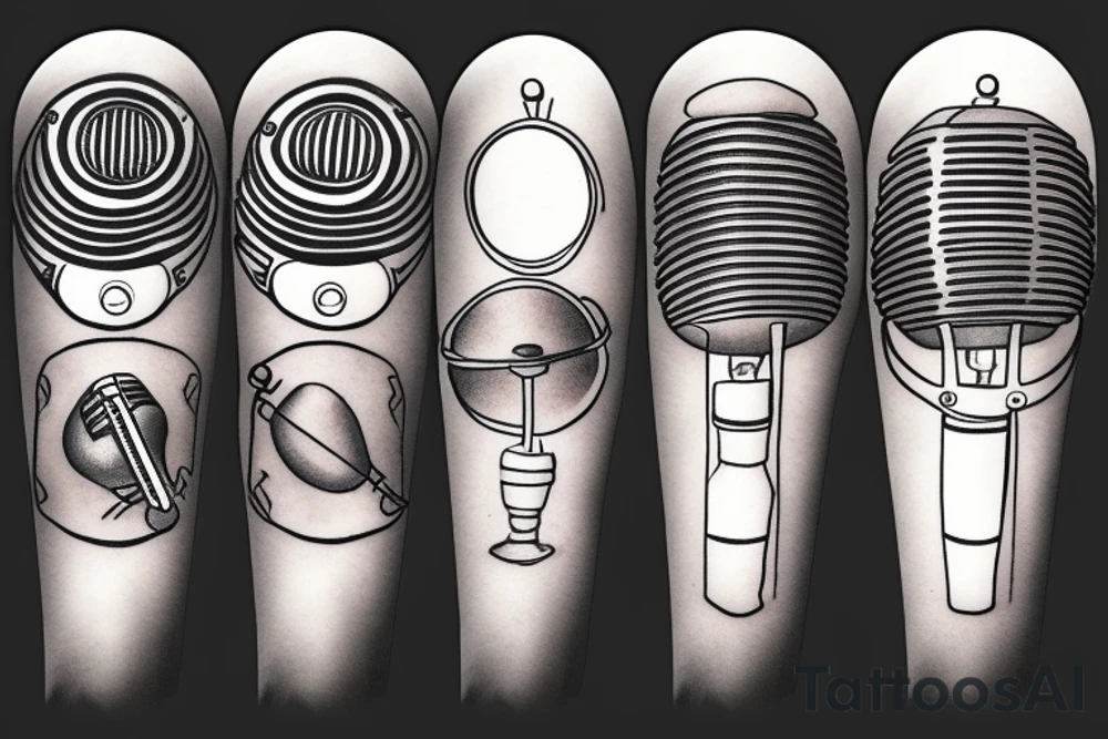 Vintage microphone tattoo idea
