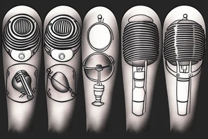 Vintage microphone tattoo idea