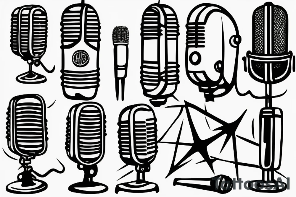 Vintage microphone tattoo idea