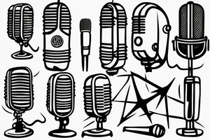 Vintage microphone tattoo idea