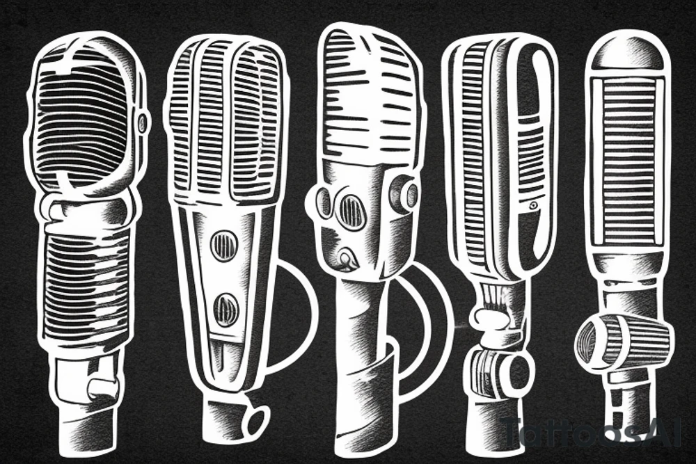 Vintage microphone tattoo idea