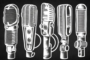 Vintage microphone tattoo idea