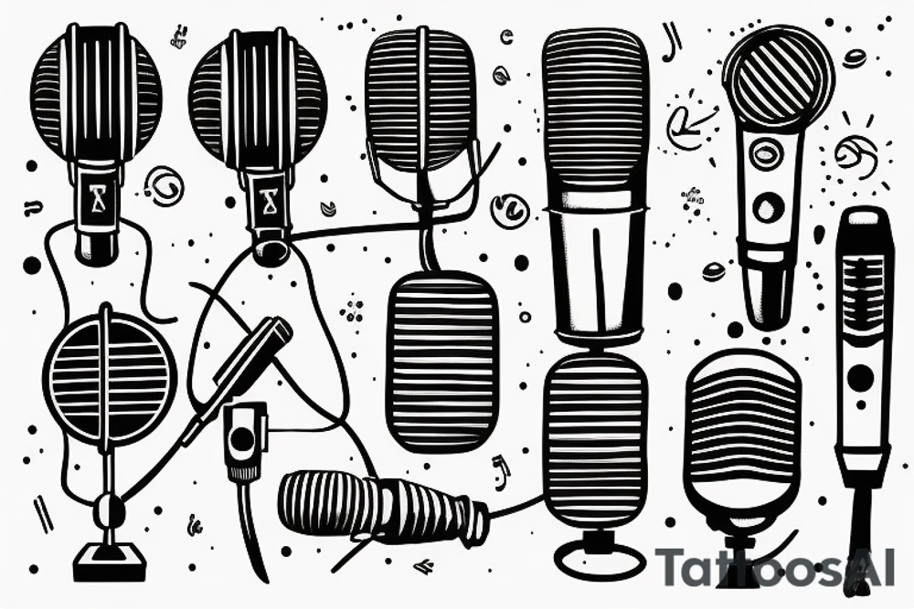 Vintage microphone tattoo idea