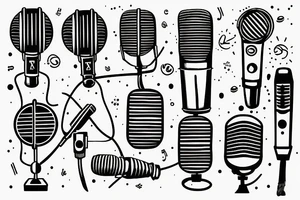 Vintage microphone tattoo idea