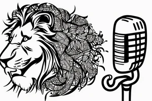 A lion with a microphone tattoo idea