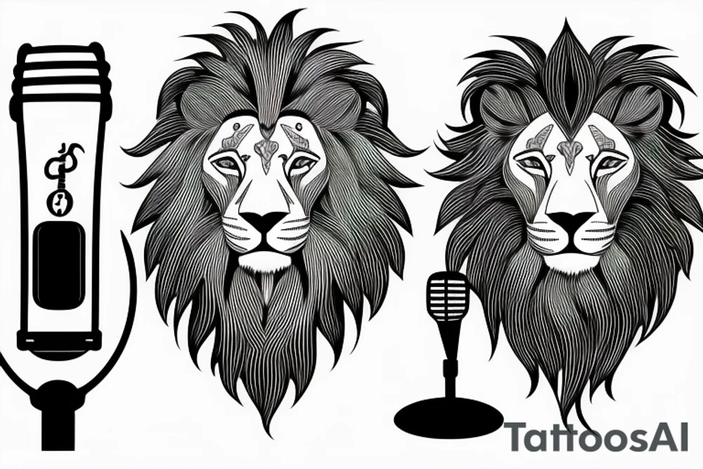 A lion with a microphone tattoo idea
