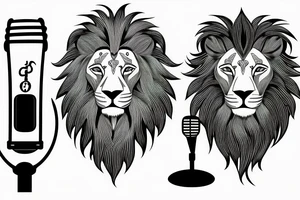 A lion with a microphone tattoo idea