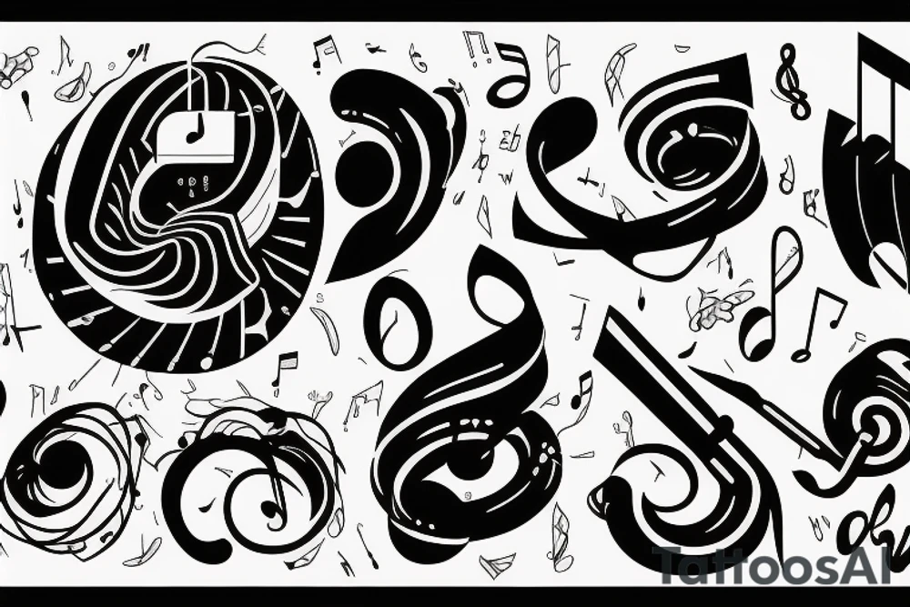 A fader with a music waveform background tattoo idea