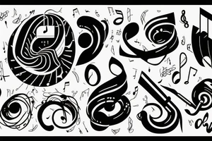 A fader with a music waveform background tattoo idea
