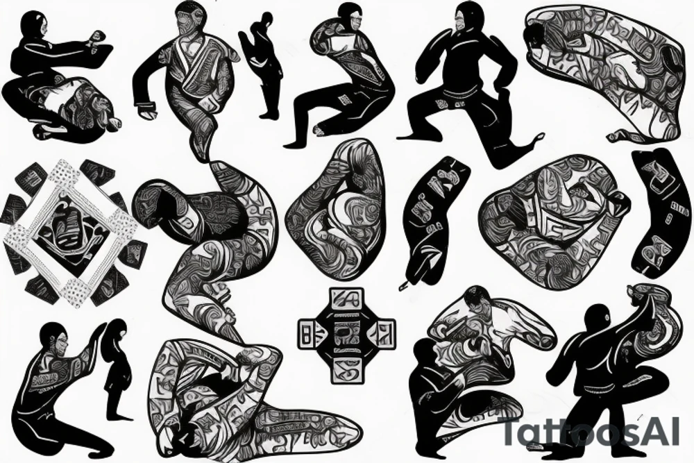 brazilian jiu jitsu and poker tattoo idea