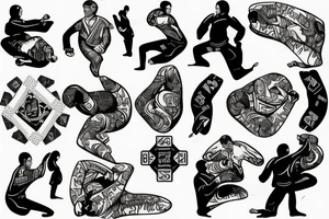 brazilian jiu jitsu and poker tattoo idea