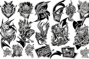 Two cards fighting tattoo idea