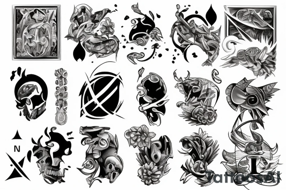 Two cards fighting tattoo idea