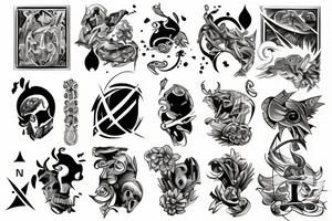 Two cards fighting tattoo idea