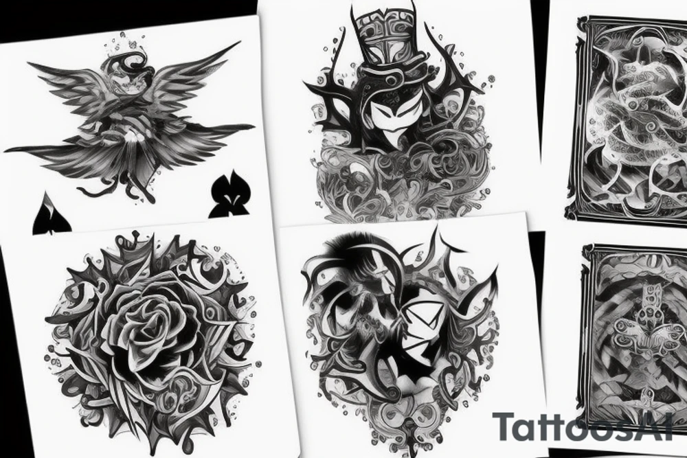 Two cards fighting tattoo idea