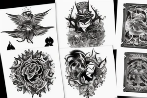 Two cards fighting tattoo idea