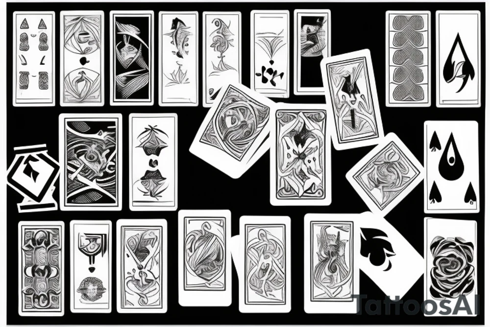 Two cards fighting tattoo idea