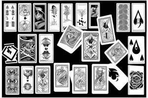 Two cards fighting tattoo idea
