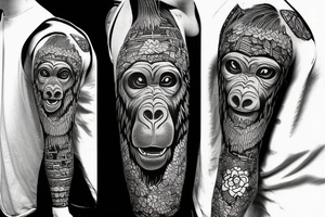 Gorilla wearing a kimono tattoo idea