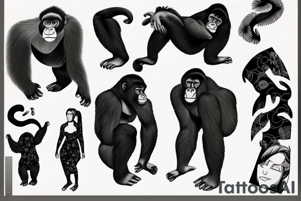 Gorilla wearing a kimono tattoo idea