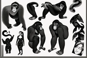 Gorilla wearing a kimono tattoo idea