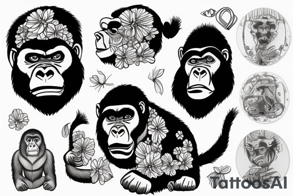 Gorilla wearing a kimono tattoo idea