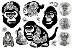Gorilla wearing a kimono tattoo idea