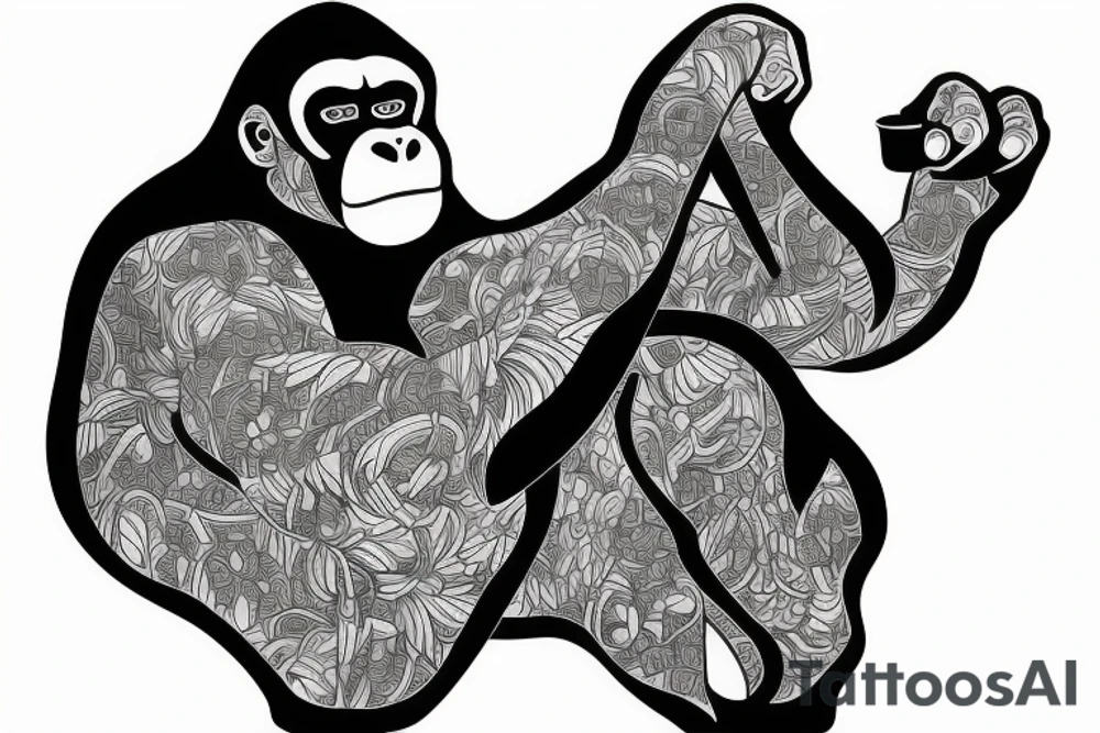 Gorilla wearing a kimono tattoo idea