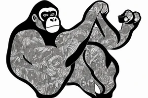 Gorilla wearing a kimono tattoo idea