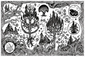 yggdrasil with long roots tattoo idea