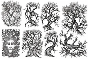 yggdrasil with long roots tattoo idea