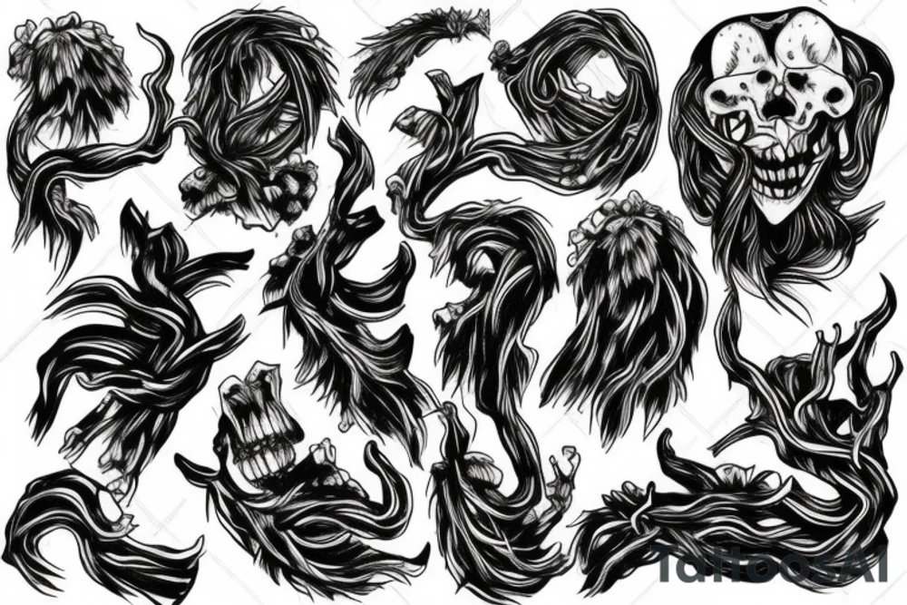 long roots tattoo idea