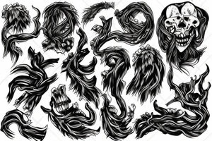 long roots tattoo idea