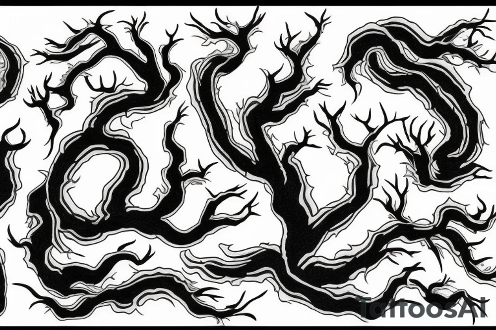 long roots tattoo idea
