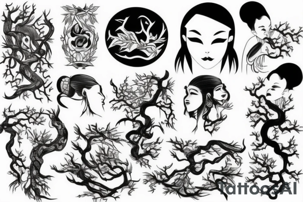 long roots tattoo idea