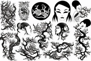 long roots tattoo idea