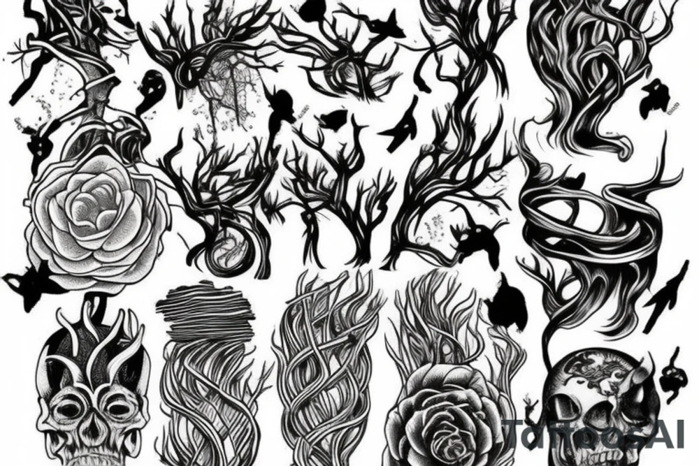 long roots tattoo idea
