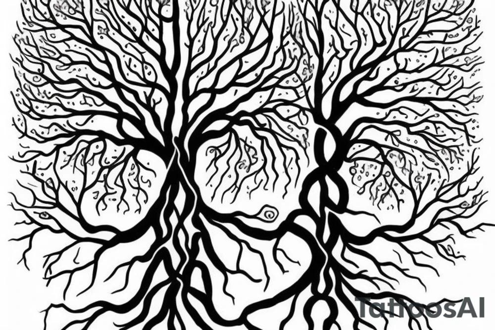 tree of life with long roots tattoo idea