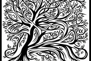 tree of life with long roots tattoo idea