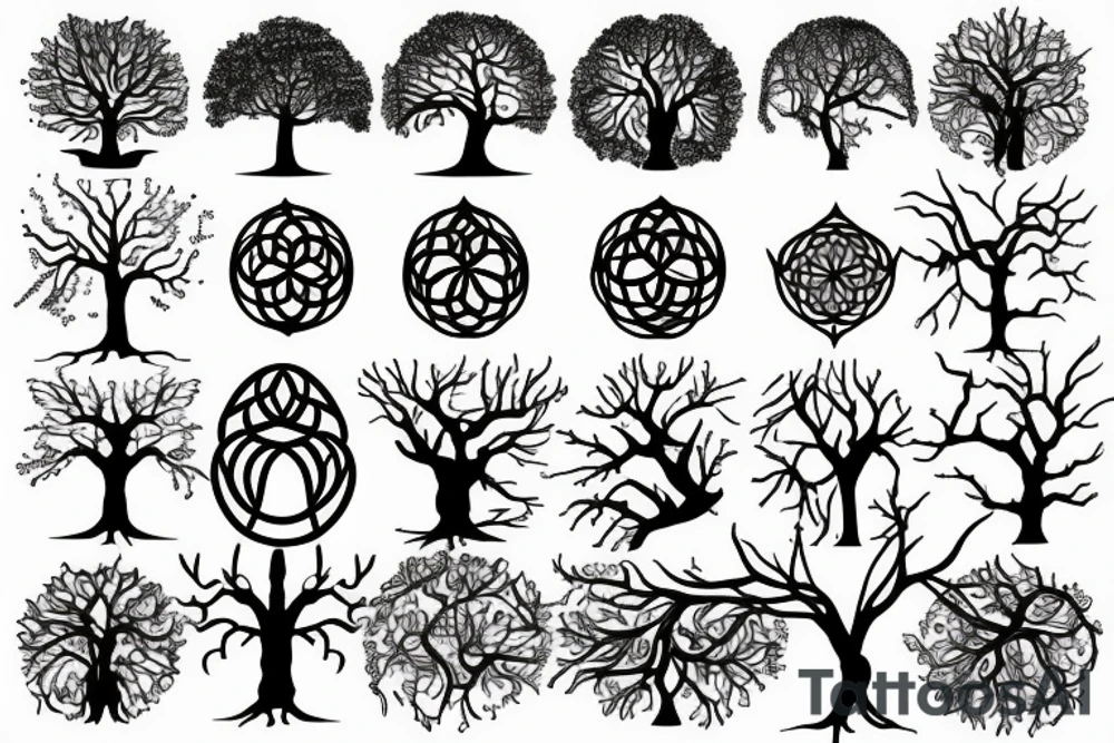 tree of life with long roots tattoo idea