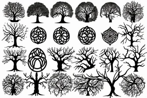 tree of life with long roots tattoo idea
